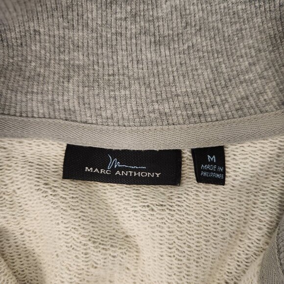 MARC ANTHONY 1/4 Snap Sweater Pullover Gray Cotton Chest Pocket Mens Medium NEW - Picture 5 of 9